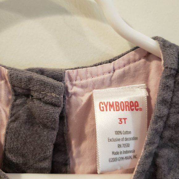 Gymboree Poodle Dress 1950s Style Skirt Grey Corduroy Pink Ribbon Size 3T - Picture 5 of 6